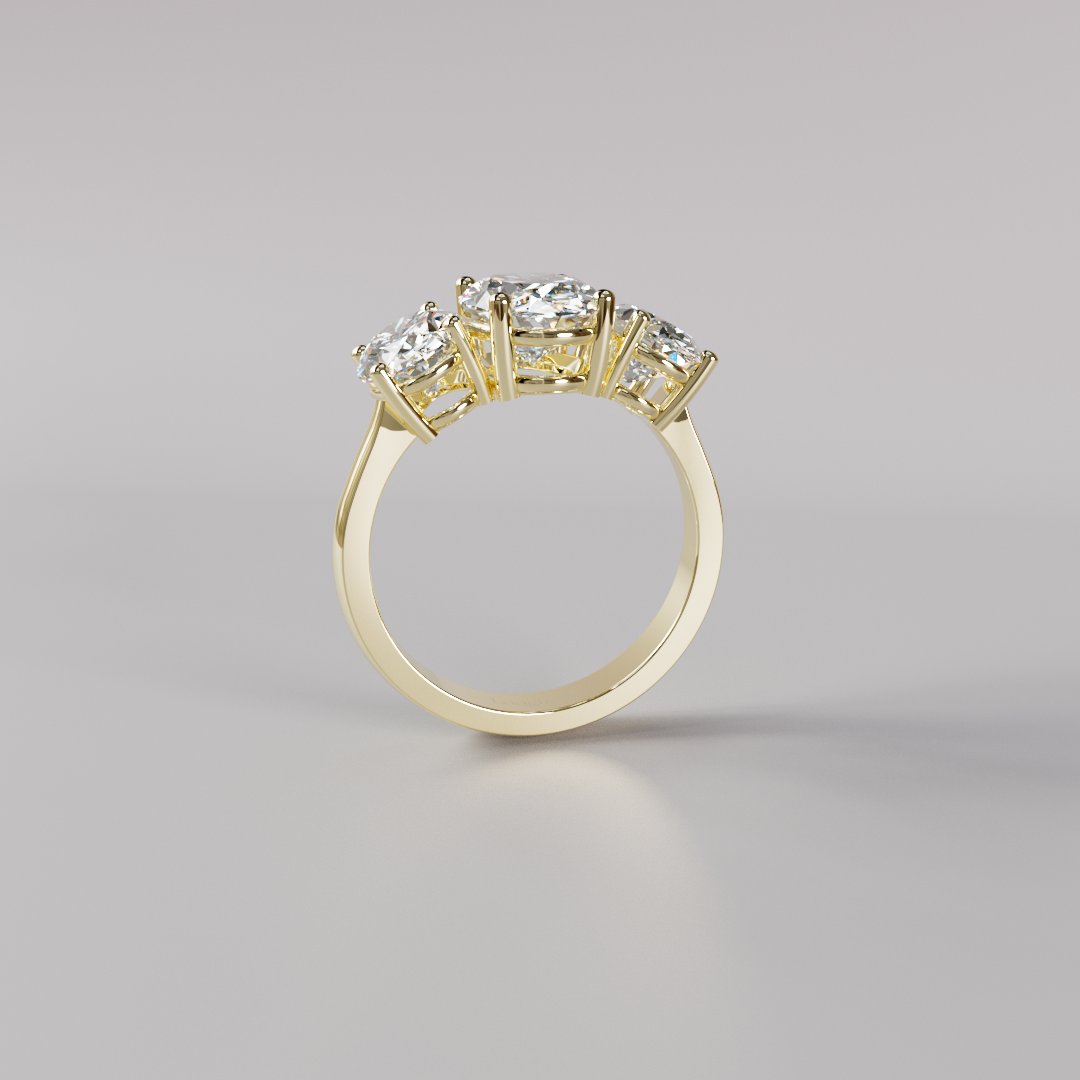 Trilogy Oval Diamond Ring - 4ct