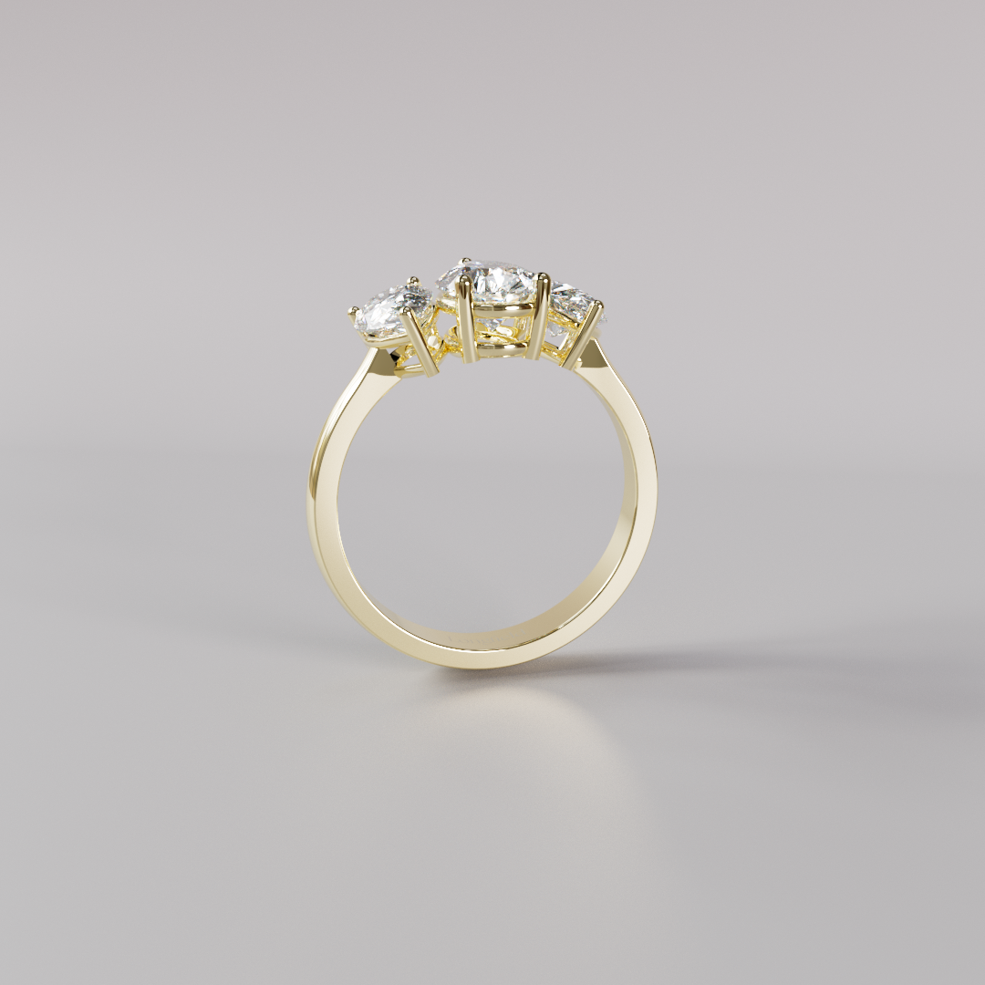 Trilogy Pear Diamond Ring - 2ct
