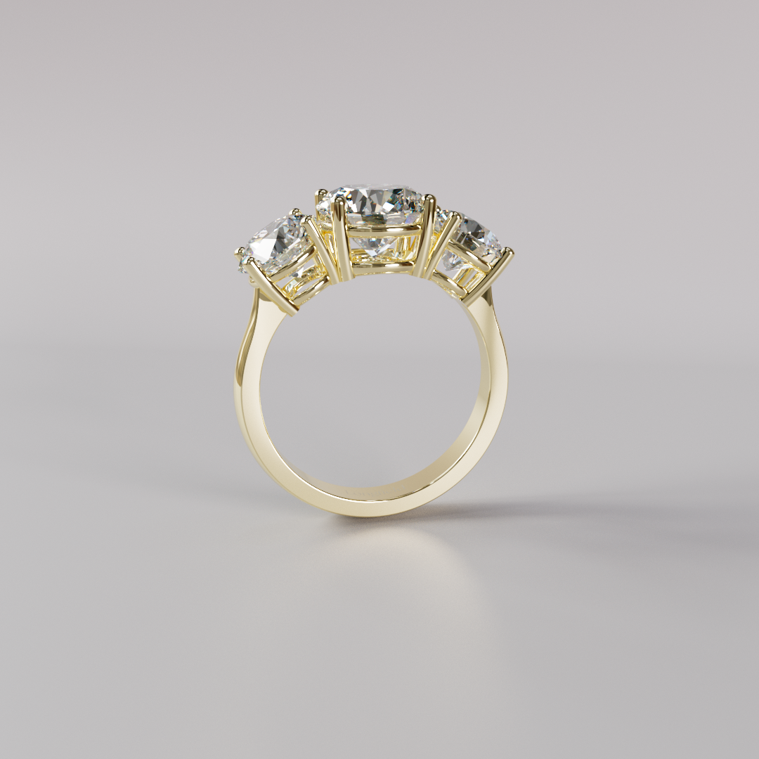 Trilogy Round Diamond Ring - 4ct