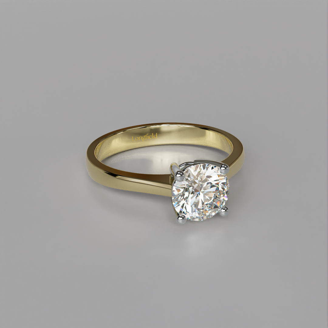 The Love Solitaire - Two Tone Yellow White Gold