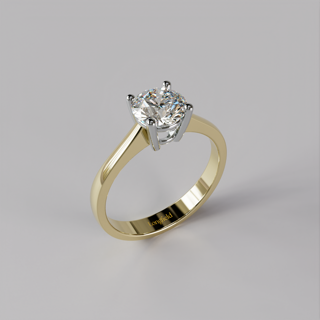 The Love Solitaire - Two Tone Yellow White Gold