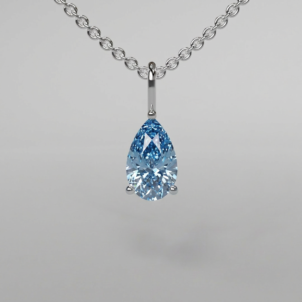 Blue Pear Diamond Pendant - 0.5ct