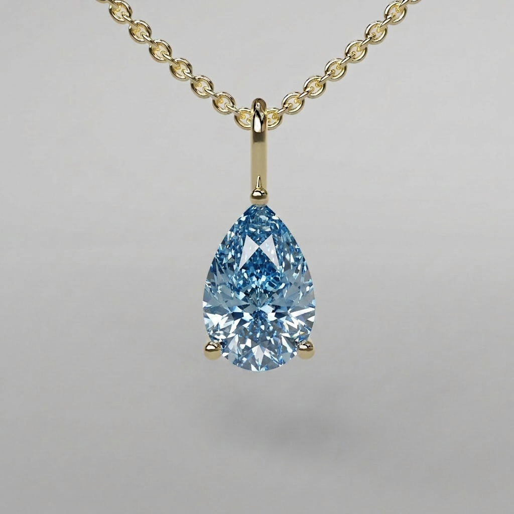Blue Pear Diamond Pendant - 1ct