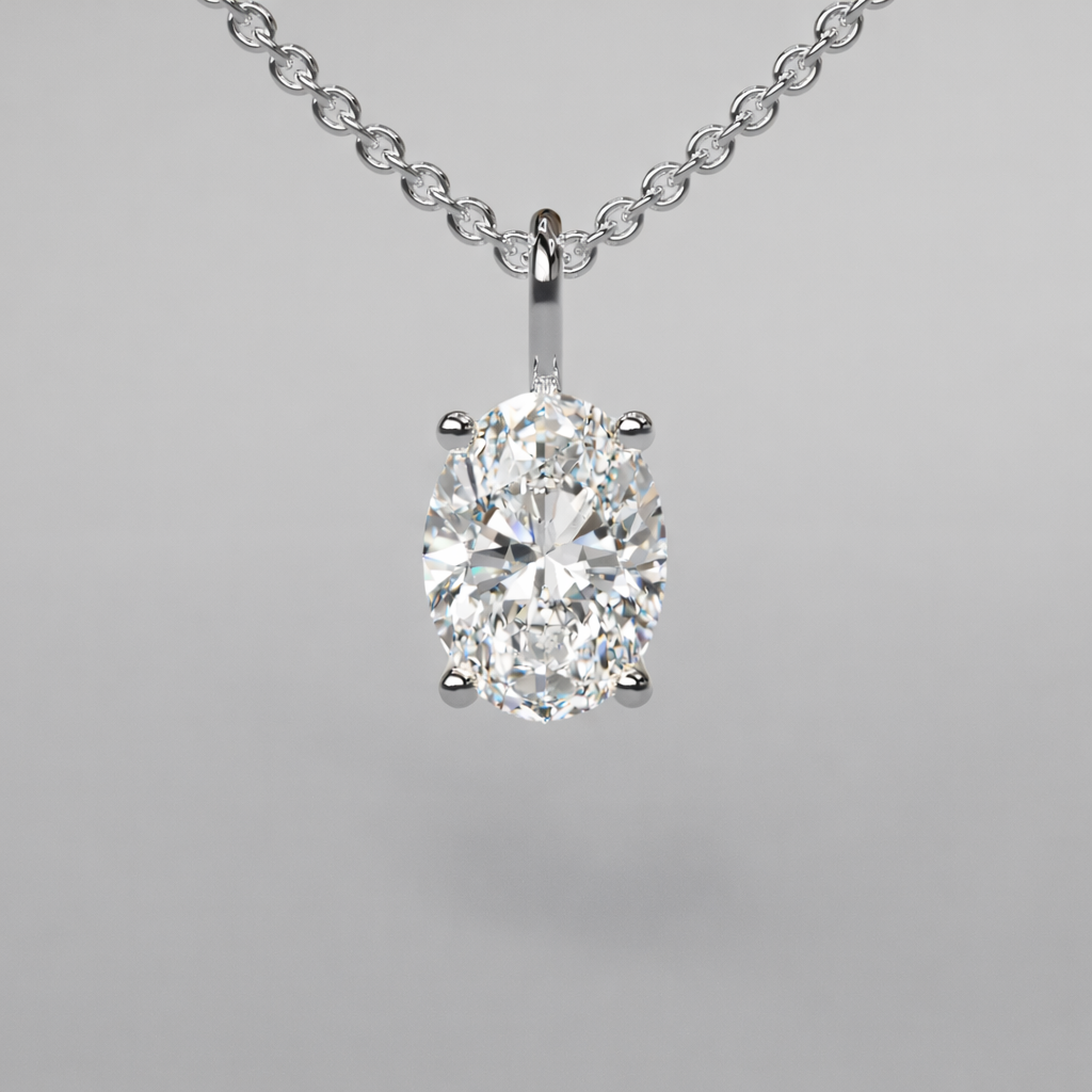 Oval Diamond Pendant - 1ct