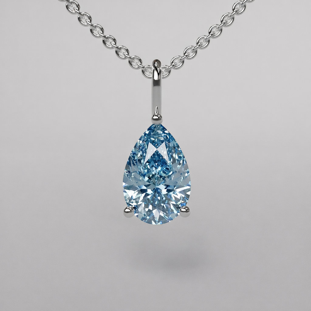 Blue Pear Diamond Pendant - 1ct
