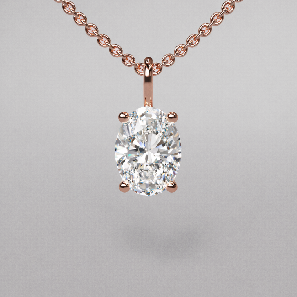 Oval Diamond Pendant - 1ct