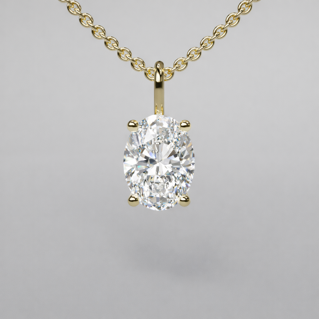 Oval Diamond Pendant - 1ct