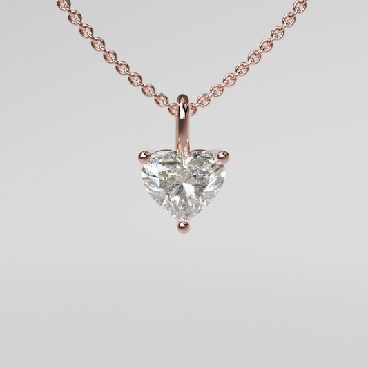 Heart Diamond Pendant - Rose Gold