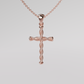 Twisted Cross Pendant - Rose Gold