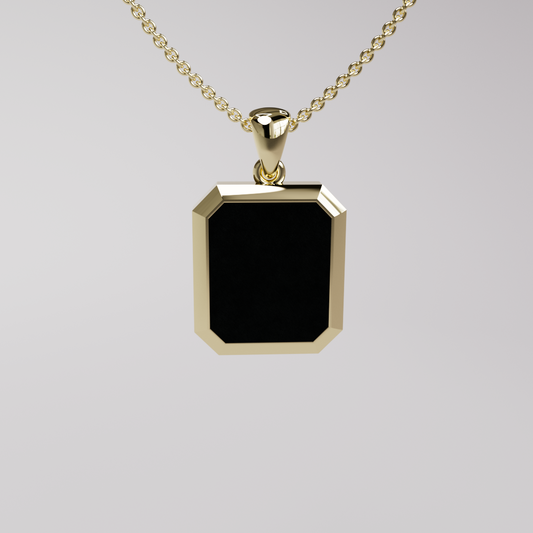 Onyx Pendant - Yellow Gold