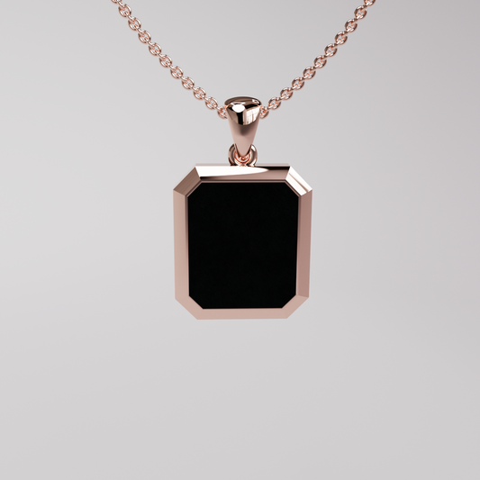 Onyx Pendant - Rose Gold