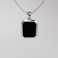Onyx Pendant - White Gold