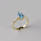 The Drop Solitaire Blue - Yellow Gold