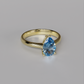 The Drop Solitaire Blue - Yellow Gold