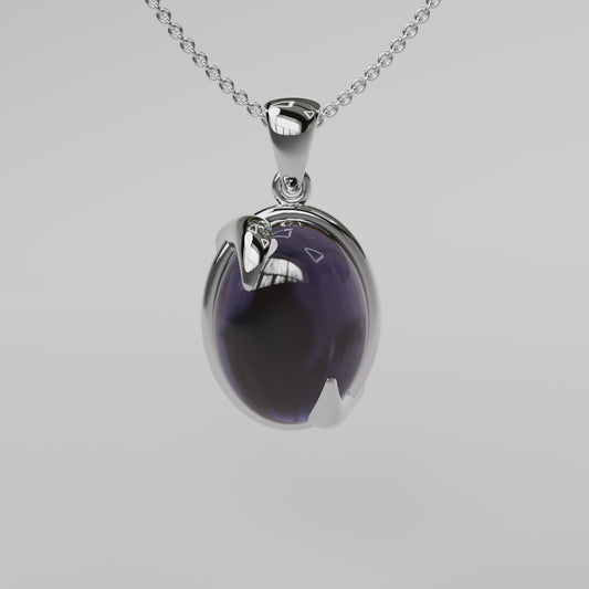Amethyst Pendant - White Gold
