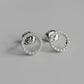 Diamond Circle Earstuds - White Gold