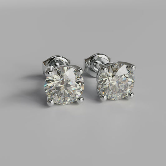 Diamond Earstuds (L) - White Gold