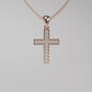 Diamond Cross Pendant - Rose Gold