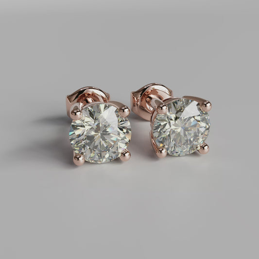 Diamond Earstuds (L) - Rose Gold