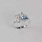 Toi et Moi Ring Oval & Pear - White Gold
