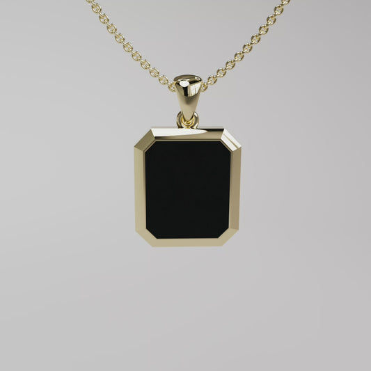 Onyx Pendant - Yellow Gold