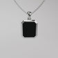 Onyx Pendant - White Gold