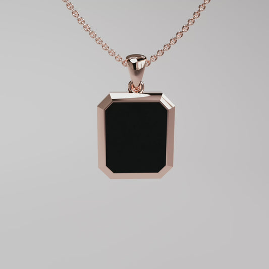 Onyx Pendant - Rose Gold
