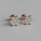 Diamond Flower Earstuds - Rose Gold