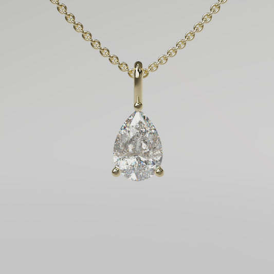 Pear Diamond Pendant - Yellow Gold