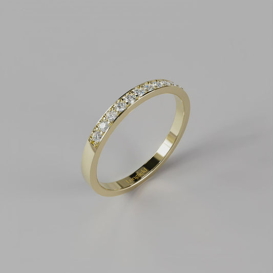 Diamond Row Ring - Yellow Gold