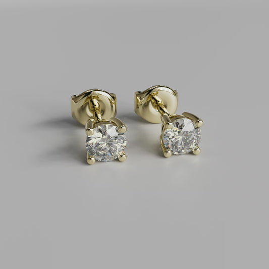 Diamond Earstuds (M) - Yellow Gold