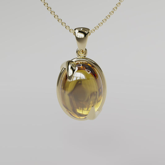 Citrine Pendant - Yellow Gold