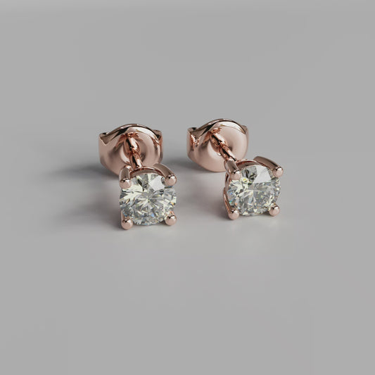 Diamond Earstuds (M) - Rose Gold
