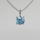 Blue Round Diamond Pendant - White Gold