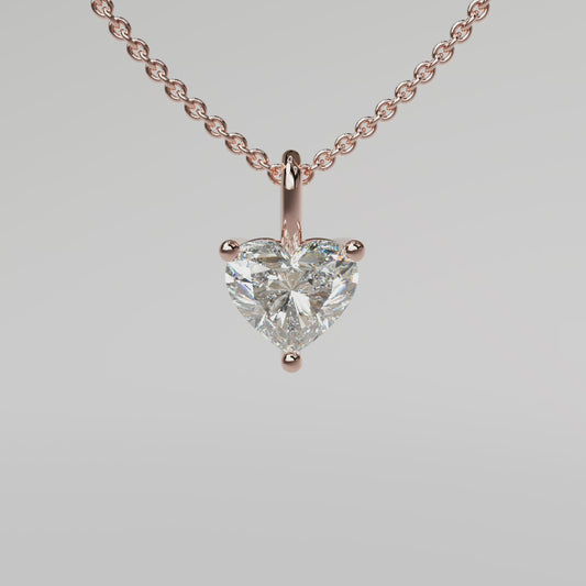 Heart Diamond Pendant - Rose Gold