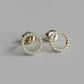 Diamond Circle Earstuds - Yellow Gold