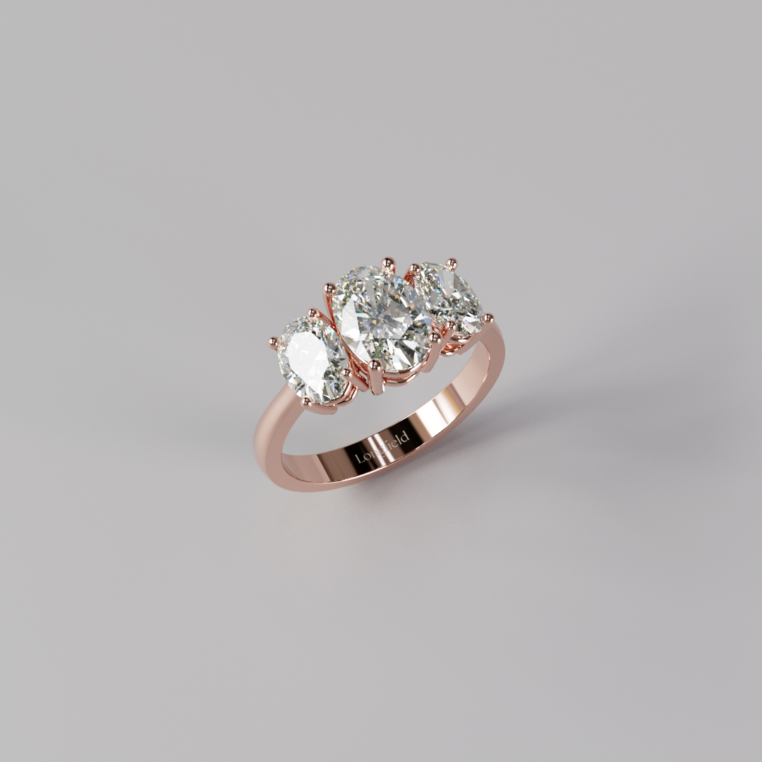 Trilogy Oval Diamond Ring - 2ct