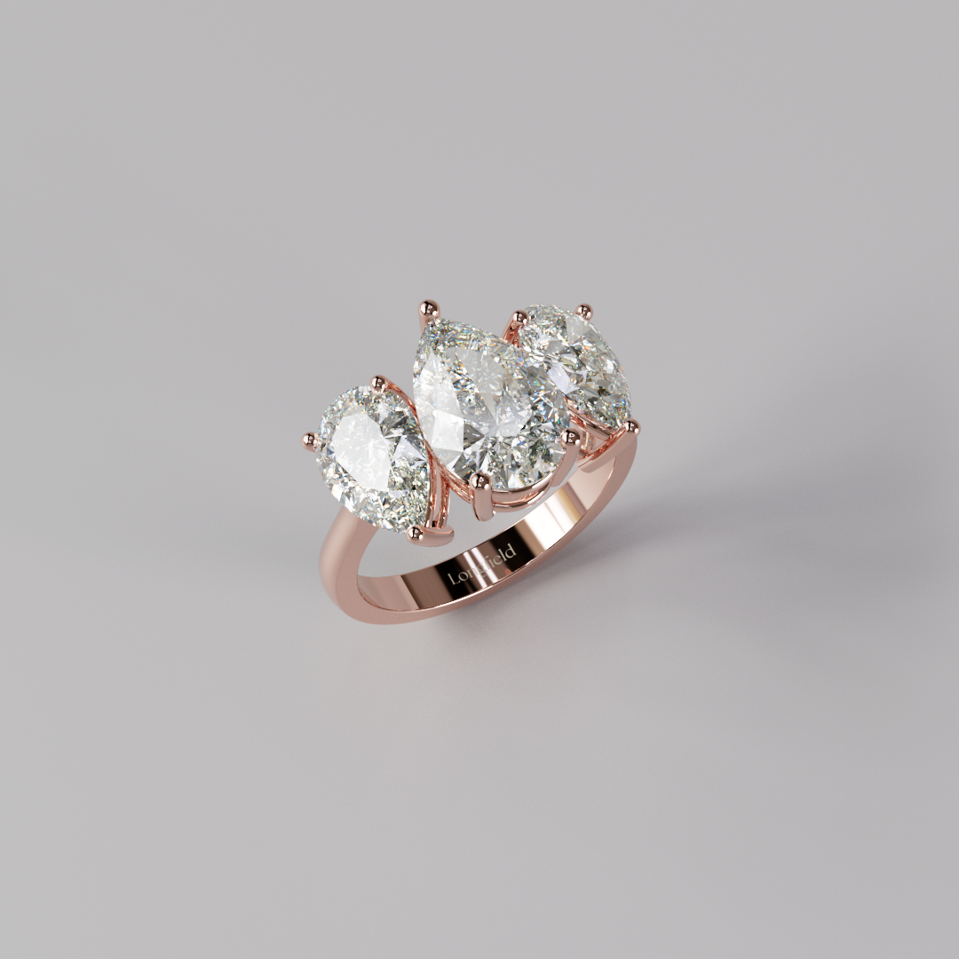 Trilogy Pear Diamond Ring - 4ct