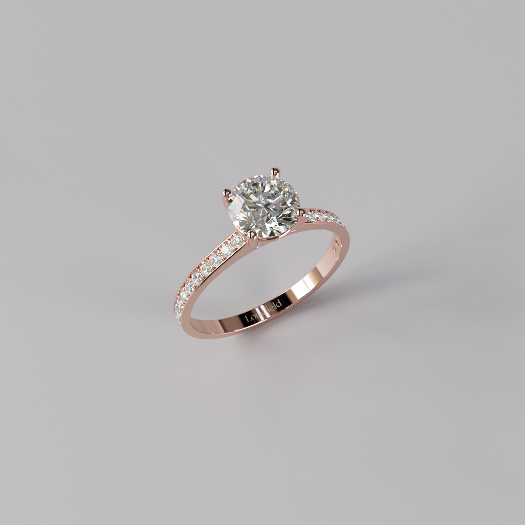 Round Diamond Pave Ring - 1ct