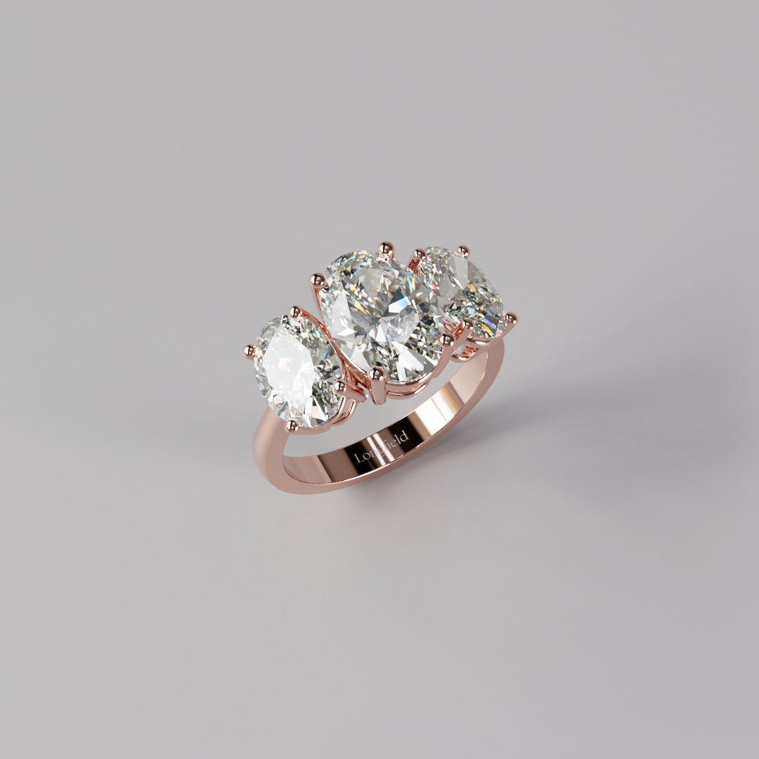 Trilogy Oval Diamond Ring - 4ct
