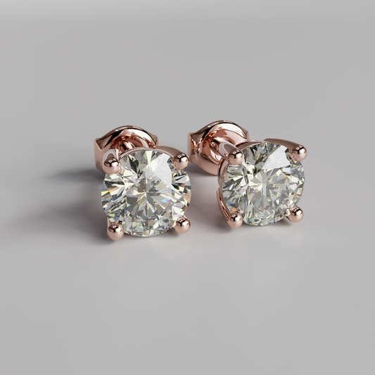 Diamond Earstuds (L) - Rose Gold