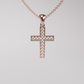 Diamond Cross Pendant - Rose Gold