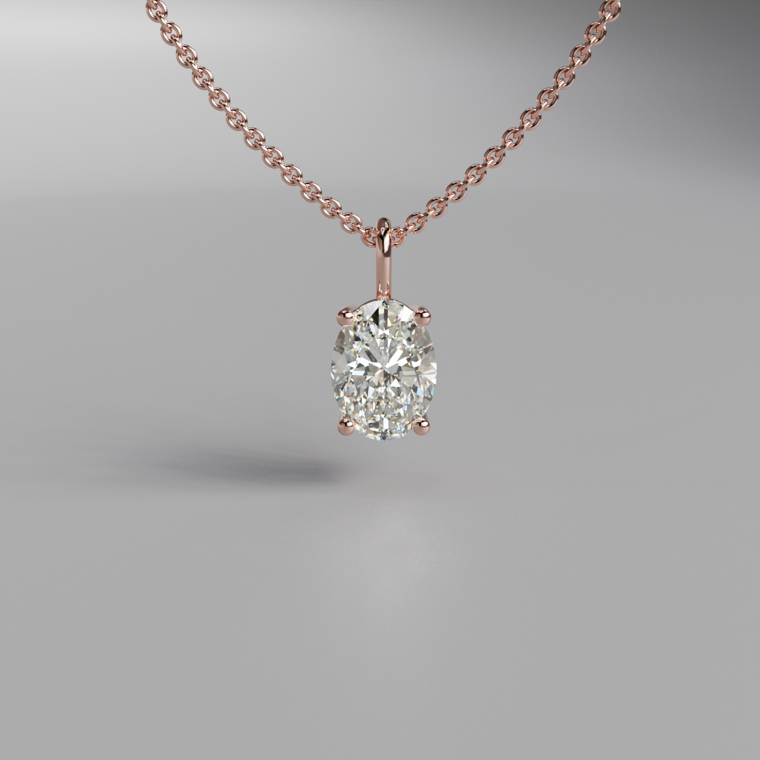 Oval Diamond Pendant - 1ct