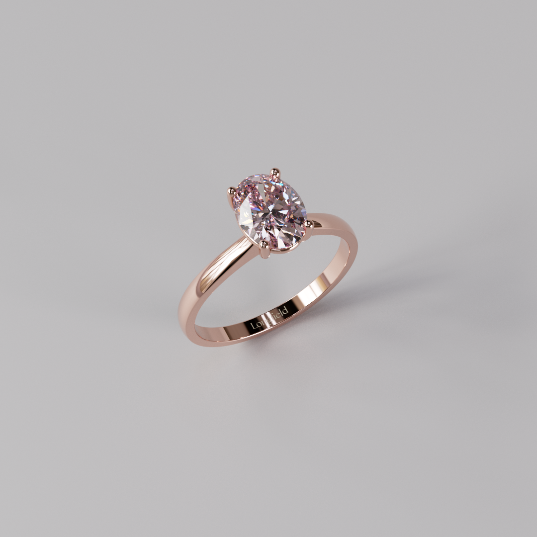 Pink Oval Diamond Ring - 1ct
