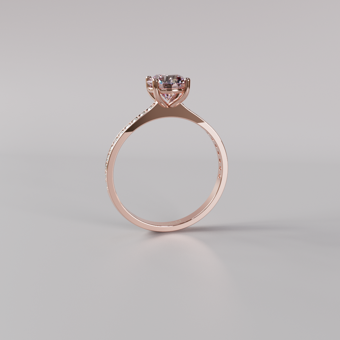 Pink Round Diamond Pave Ring - 1ct