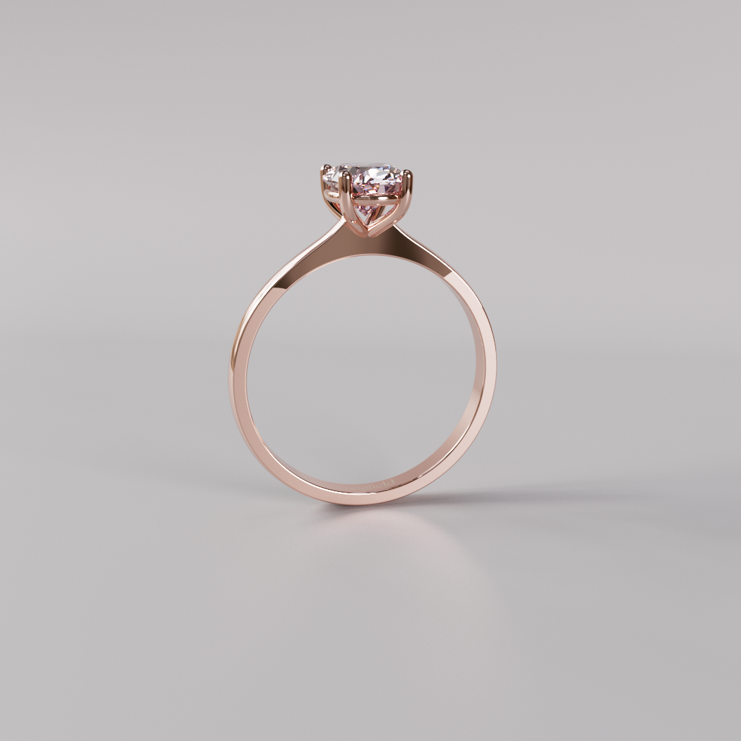 Pink Oval Diamond Ring - 1ct