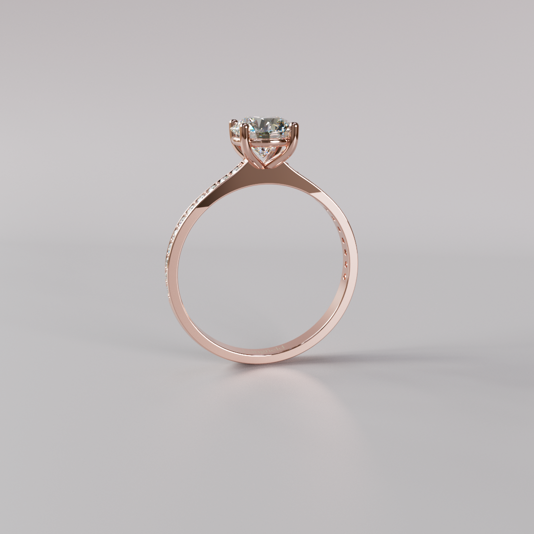 Round Diamond Pave Ring - 1ct