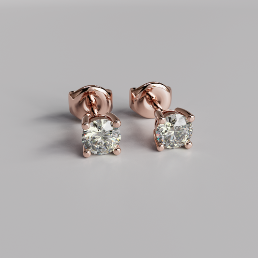 Diamond Earstuds (M) - Rose Gold