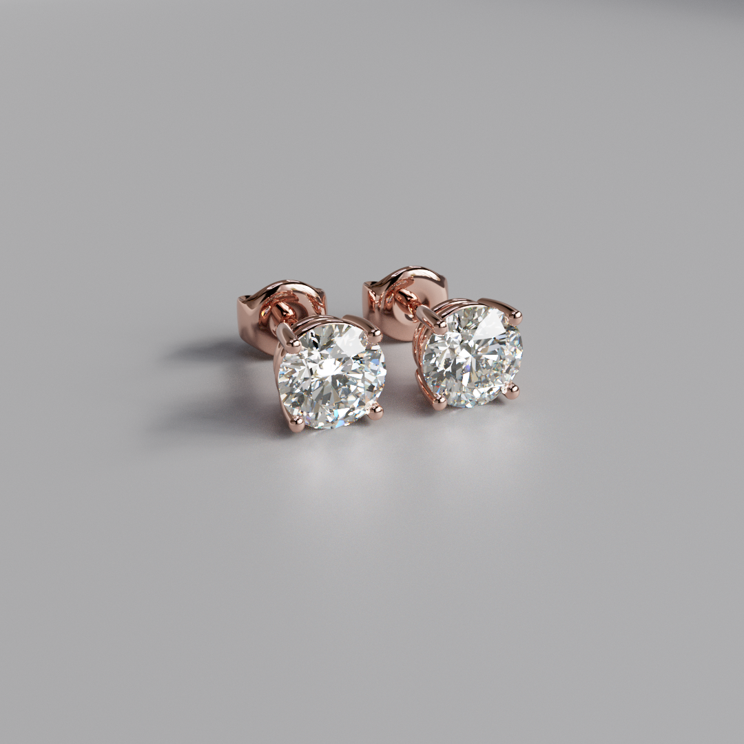 Round Diamond Earstuds - 2ct