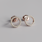 Diamond Circle Earstuds - Rose Gold
